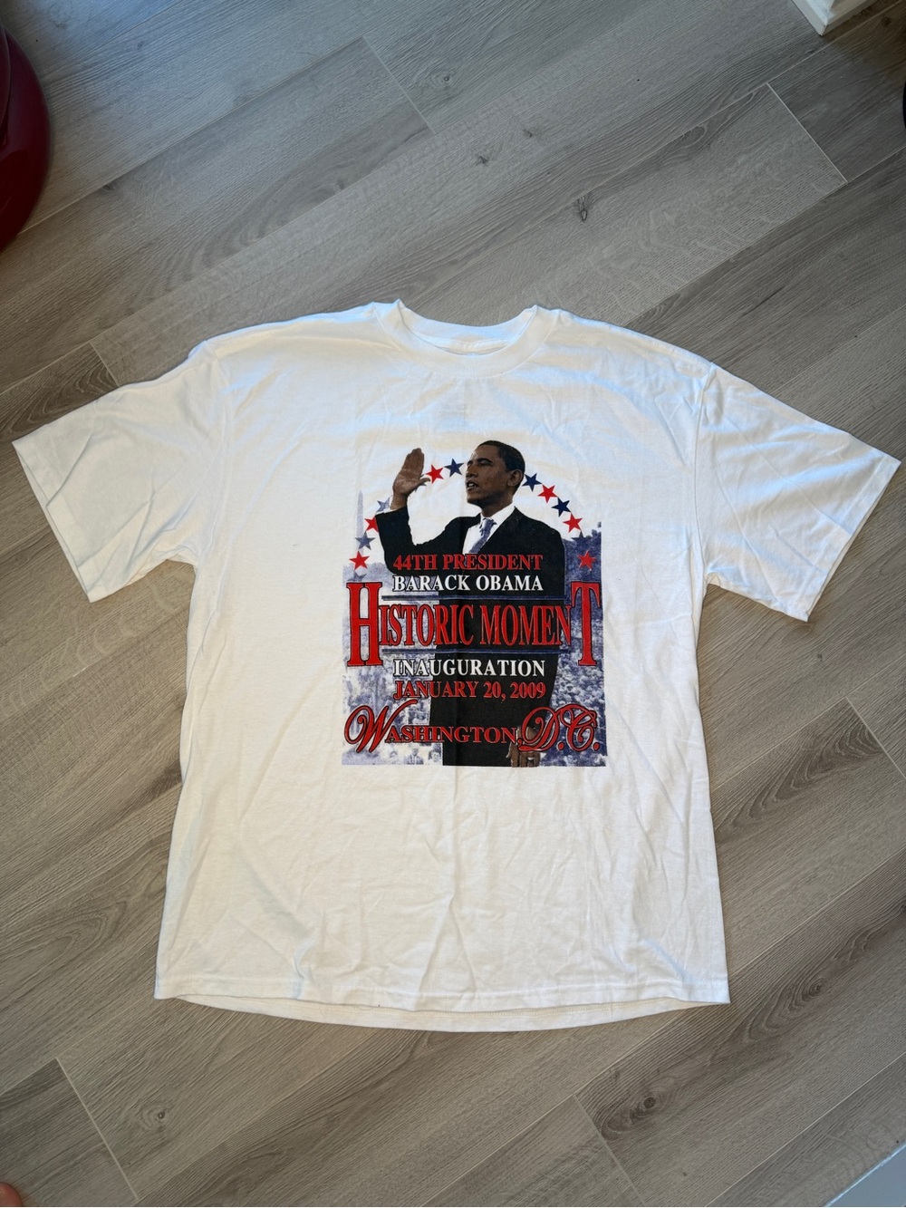 Vintage 2009 Obama Inauguration "Historic Moment" Tee White Mens L